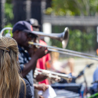 New Orleans street band performing