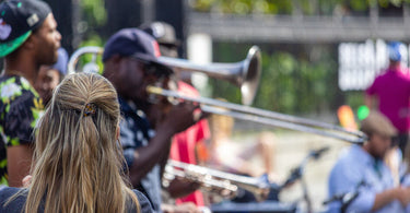 New Orleans street band performing