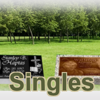 Single Grass Level Headstones and Grave Markers