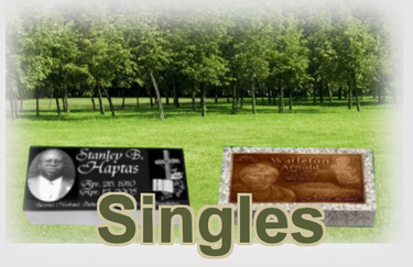 Single Grass Level Headstones and Grave Markers