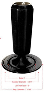 Inground Black Lawn/Flush Ground Vase