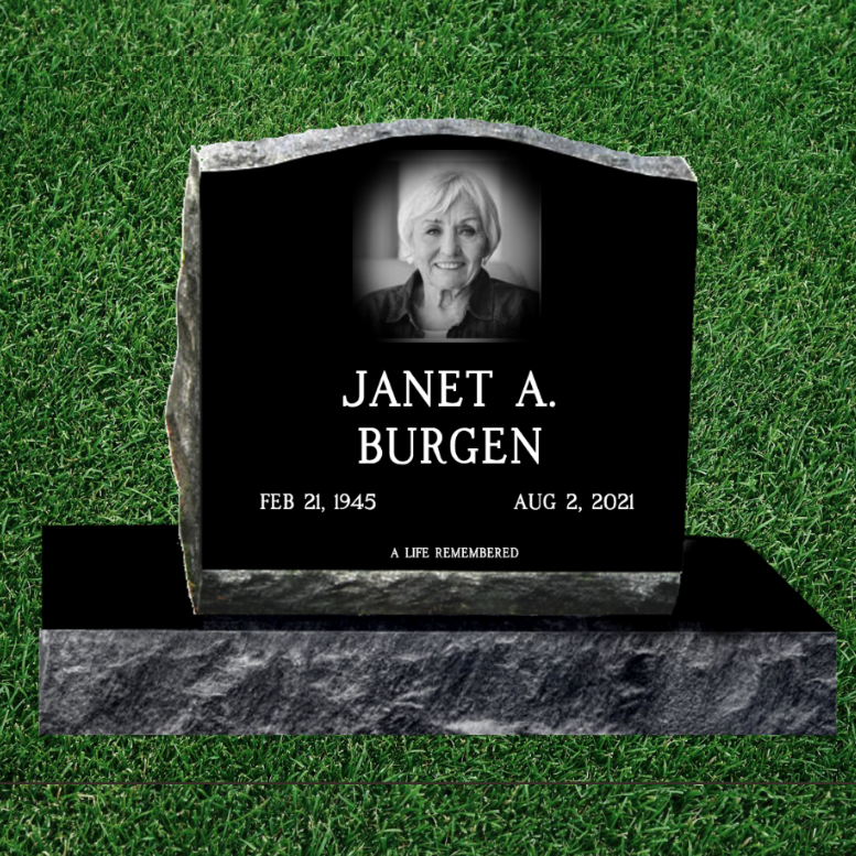 Black Granite Slant Headstones With Base 20" long x 10" thick x 16" high