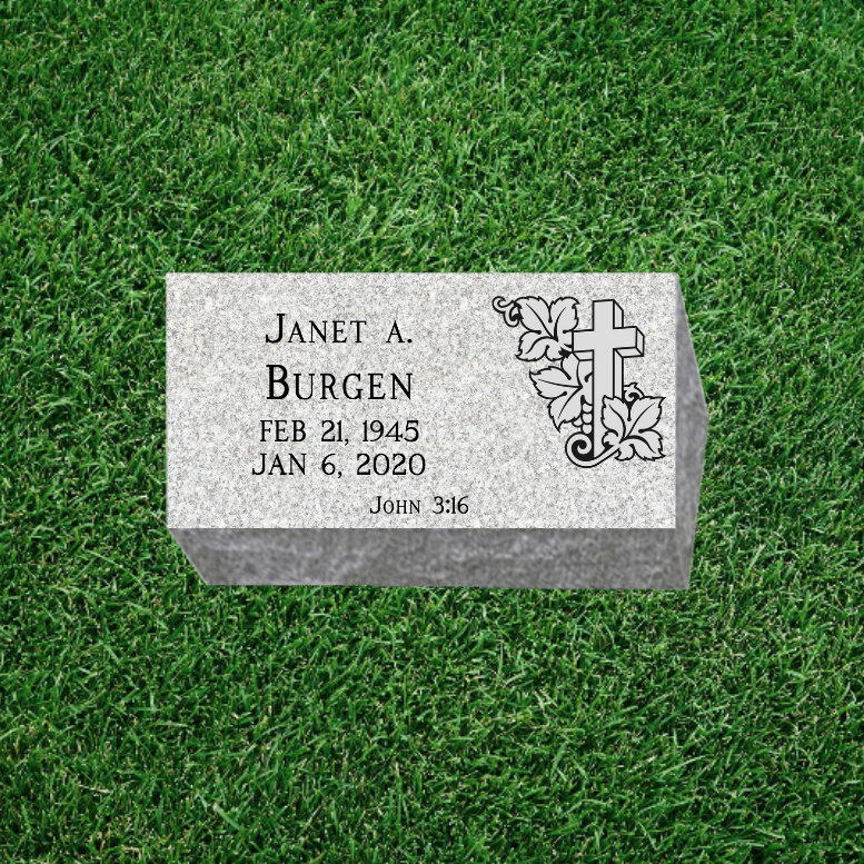 Single Grey Granite Pillow Marker