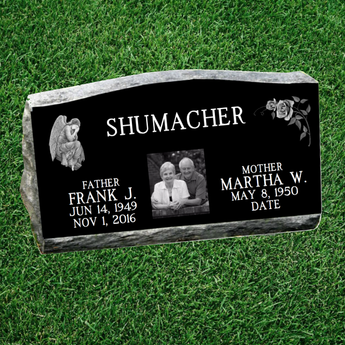 Black Granite Companion Slant Marker Headstone 30x10x16