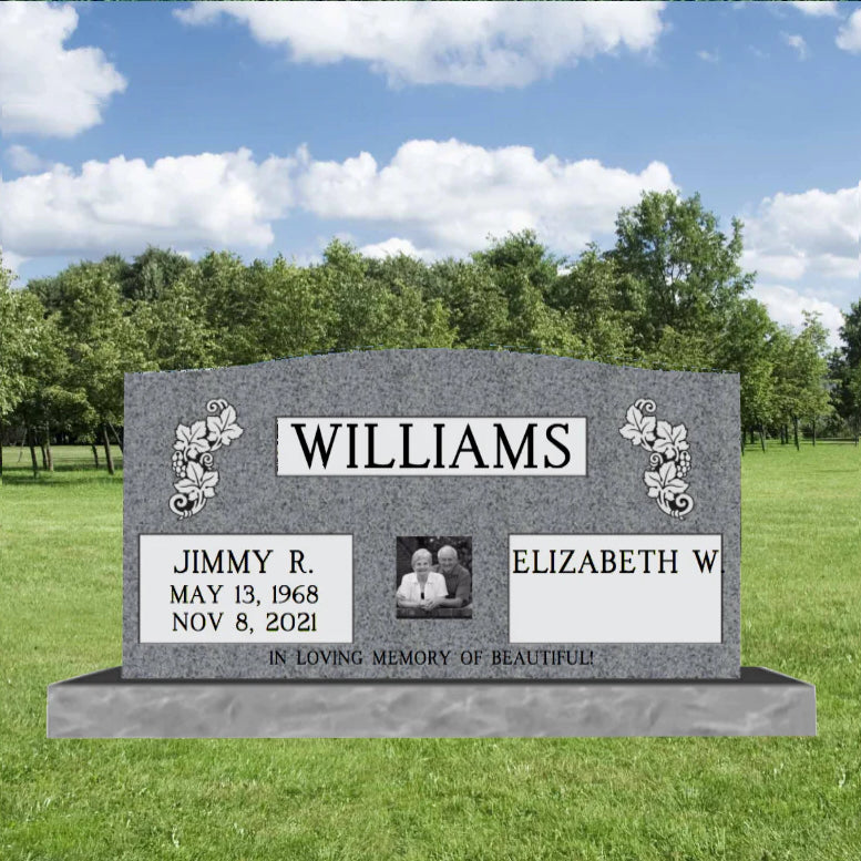 Grey Companion Headstone 36inch top 46inch base