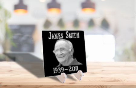 Black Granite Memory Plaque and Stand