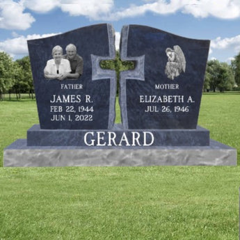 Bahama Blue Cross Companion Headstone 48x6x22