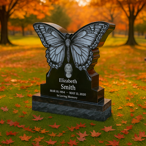 Butterfly Headstone Single Double / 33"x6"x32"