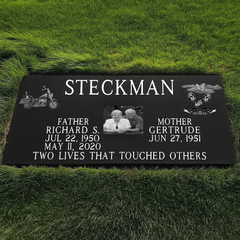 Elegant Black Granite Companion – Flat Headstone Marker / 36