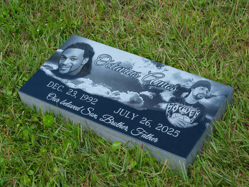 Heaven Collage - Flat Granite Single Headstone / 24" x 12"