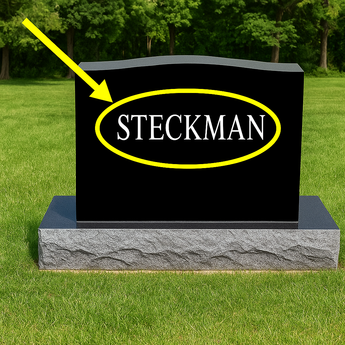 Deep-Cut Sandblast Family Name (Back of Headstone)