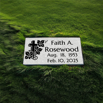 Dignified Legacy Grey Granite $199 Headstone - 16" x 8" x 3"