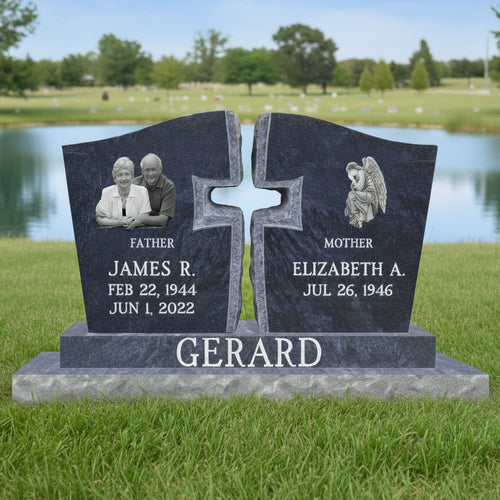 beautiful bahama blue wing estate headstone for graves