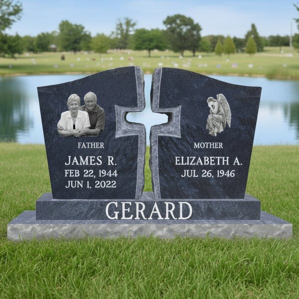 beautiful bahama blue wing estate headstone for graves