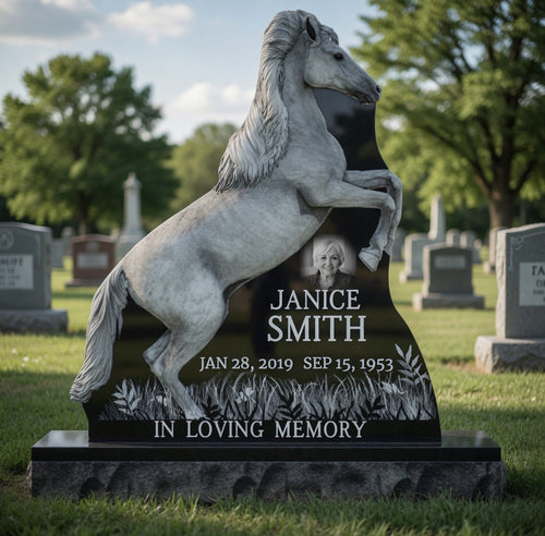 Horse Headstone (90-120 days) / Top 24"x6"x30" Base 34"x12"x6"