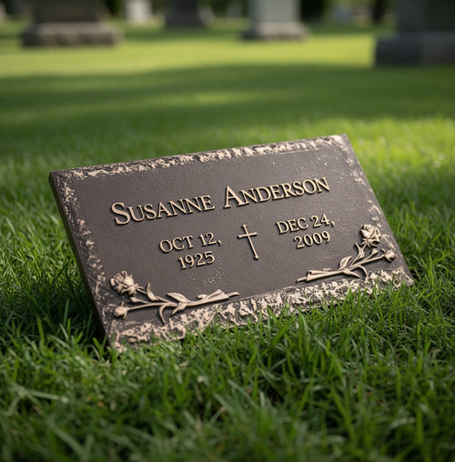 Bronze Single Headstone (Takes 60-120 Days to Complete) / 24" x 12"