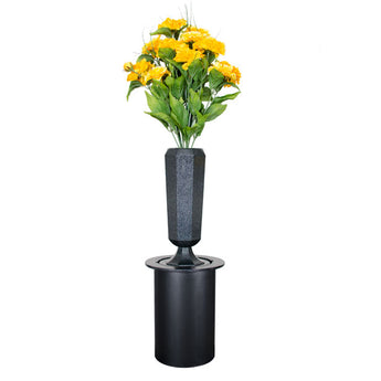 Inground Black Lawn/Flush Ground Vase for GrassMarker